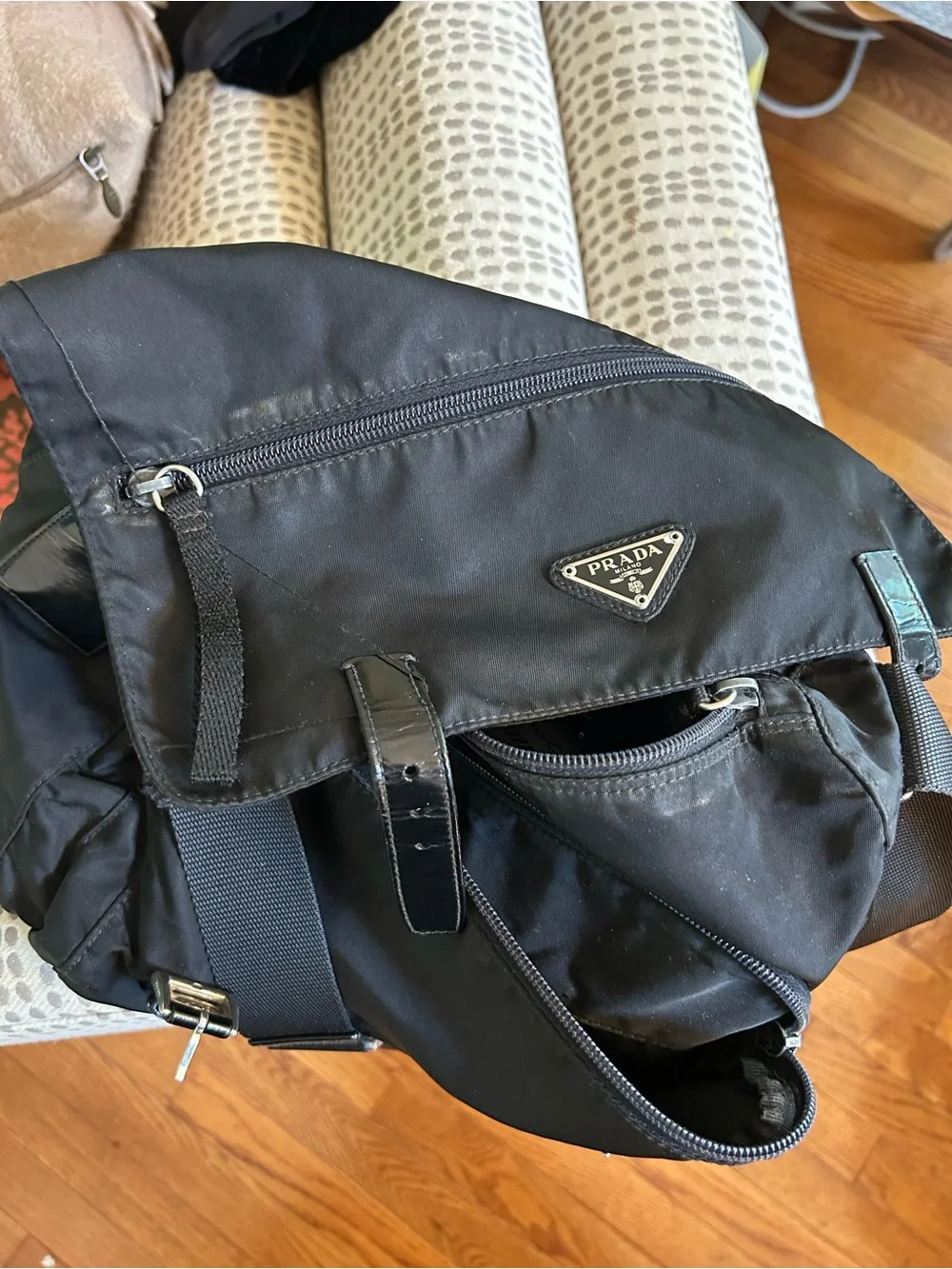 Prada vintage crossbody Nylon Messenger Bag. Well Used. Best offer. M